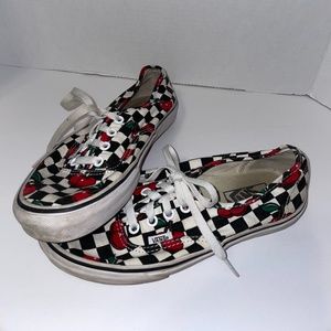 Vans "Cherry Checker" Lace up Shoes W 7 M 5.5